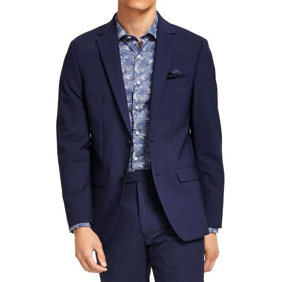 Bar III Mens Slim-Fit Solid Blazer 44 Regular Blue Sport Coat - NWT $295 - Picture 3 of 3